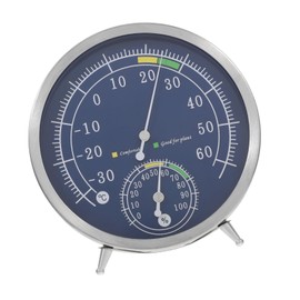 KONTONTY Hygrometer Thermometer Stainless Steel Pointer Type Gauge for Home Use High Precision Temperature and Humidity Dual Installation Options for Wall