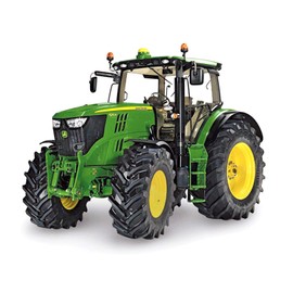 siku 3282, John Deere 6210R Tractor, 1:32, Metal/Plastic, Green, Ackermann steering and hitch