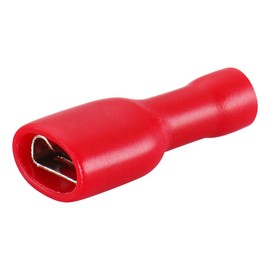 Baomain 0.187" Female & Male Spade Connectors 22-16 AWG Fully Insulated Crimp Terminals Quick Disconnect Electrical Wire Connectors,Red (200-Pack)