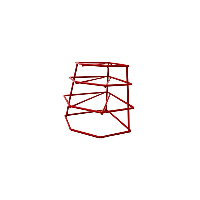 Delfinware Plate Stacker, Metal, Red, 31 x 25 x 31