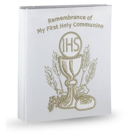 My First Communion Embroidered Satin Photo Album, 5 1/2 x 7 Inches