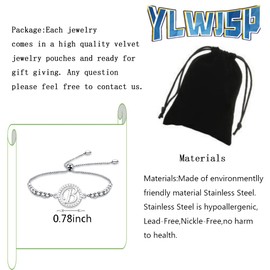 YLWJSP 26 Letters Initial Charms Bracelet Initial Charm Bracelets Hollow Out Birthday Christmas Jewelry Gift Friendship Bracelets (B)