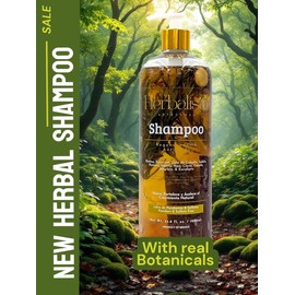 Herbalista Viral New Herbal Shampoo 1000ml (33 fl oz) - With Real Pieces of Rosemary, Cinnamon, Anise, Clove, Aloe, Ginger, & Eucalyptus - Fortalece, Regenera, Acelera Crecimiento – 100% Natural & Handcrafted