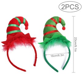 Christmas Elf Hat Headband Pack of 2 Elf Hat Hair Band Christmas Hair Band Children's Headwear for Adults for Christmas Party Costume Costume Decoration Photos Stand