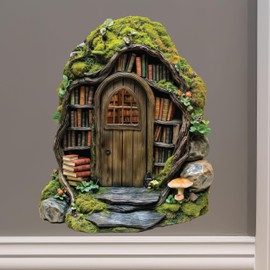 Woodland Library Fairy Door Wall Sticker, 4.5 x 5.7 inches