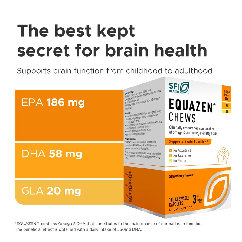 Equazen Childrens Chews, Omega 3 and Omega 6 Supplement, Clinically