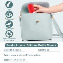 NACHLYNN 10 Pack Silicone Bottle Covers Red Silicone Travel Size Container Sleeves Travel Bottle Covers Reusable Travel Sleeves for Toiletries for Men Women Travel Toiletry Bag Accessories