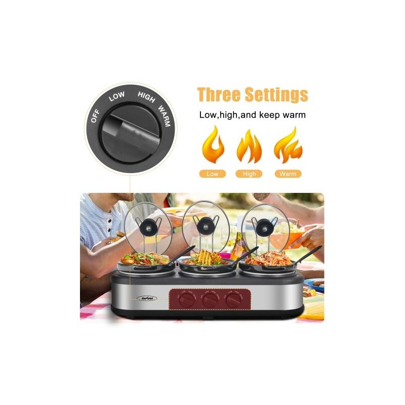 Silver 4.5 QT Electric Small Slow Cookers Portable Crock Pot