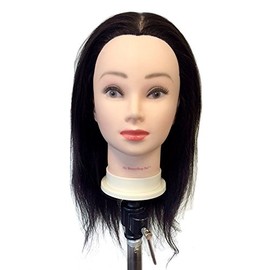Mei-Mei - 20"~22" Black 100% Human Hair Cosmetology Mannequin Manikin Training Head by Charlene®