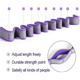 STAYOUNG Banda de Resistencia, Banda Deportiva para Fisioterapia, Yoga, rehabilitación y Ejercicio en casa, Lavable, Alta Elasticidad, Violeta, 1,1 Metros