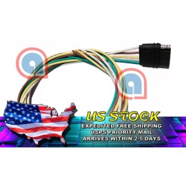 INCHAN 4 Pin Flat Female Plug Trailer Wiring Harness Adapter 18AWG cable 24 inch