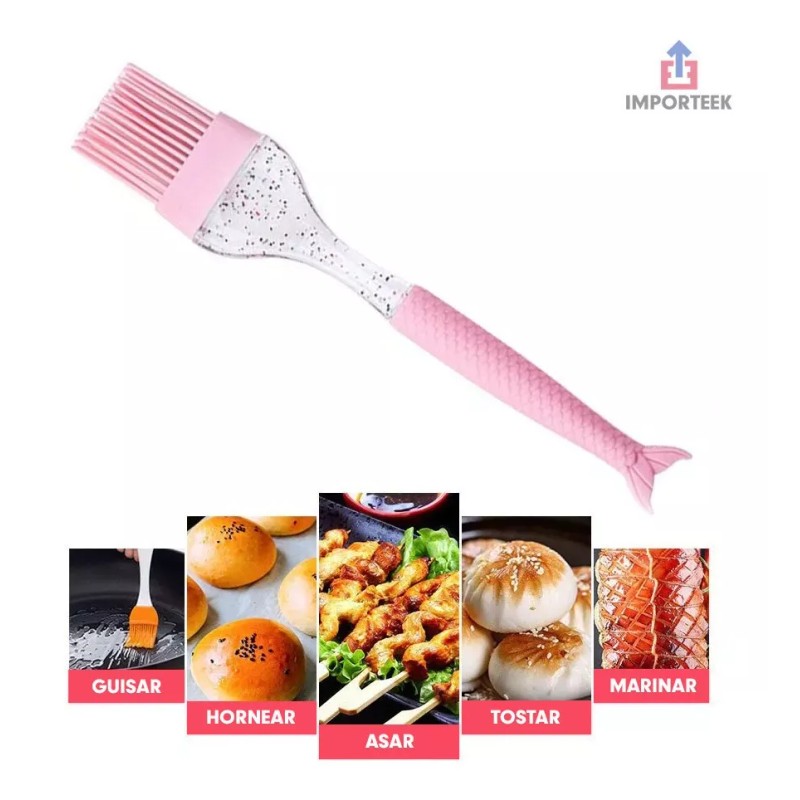 Importeek Brocha Silicon Reposteria Cocina Marinar Hornear Untar Pan