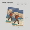 New Hampshire, Skier Carrying Skis (4x6 Birch Wood Postcards, 2-Pack