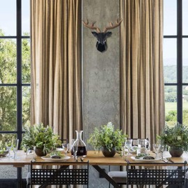 Keygift Geometrical Deer Head Wall Decor Black&Copper Faux Taxidermy Resin Animal Head Wall Mount Deer Antlers Wall Sculptures