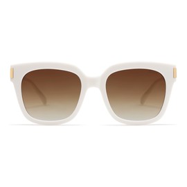 SOJOS SJ2149 - anteojos de sol polarizadas clásicas para mujeres y hombres, Beige/Marrón, Mediano