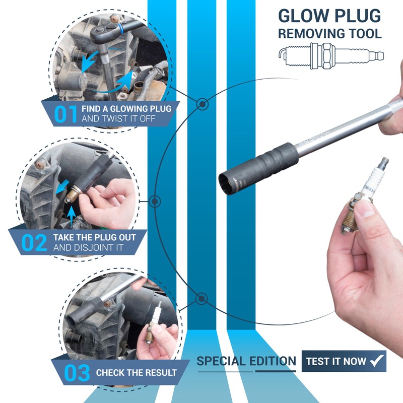 Haskyy Spark Plug Wrench Insert Set 3/8 Inch Hexagonal Glow