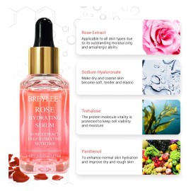 Suero Facial Hidratante De Rosa Breylee, Con Ácido Hialuróni