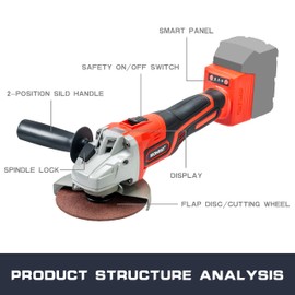 30 Packs Angle Grinder Attachments, Hook and Loop Backing Pad, Flap Disc, Aluminum Oxide Disc, Cutting Disc, Saw Blade, Polishing Sponge, Sandpaper, 5 Inch for Wood Metal Sanding, Polishing, Cutting