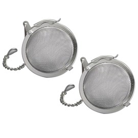 HIC Kitchen Mesh Ball Tea Infusers, 18/8 Stainless Steel Mesh For Loose Leaf Tea and Mulling Spices, Set of 2, 2-Inch