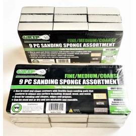 GRIP 18pc GRIP TOOLS SANDING SPONGE ASSORTMENT WET DRY DRYWALL FINE MEDIUM COARSE
