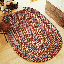 Super Area Rugs Gemstone Textured Braided Rug Indoor/Outdoor Rug Colorful Kitchen Carpet, Tawny Port 2' X 3'