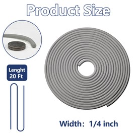 Orgthin 20FT Backer Rod 1/4 inch, Grey Rubber Caulk Saver, Concrete Expansion Joint Filler, Weather Strip Seal for Gaps and Joints