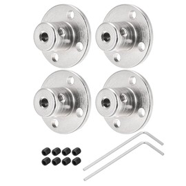 sourcing map Flange Coupling Connectors Shaft Axis Fittings 3 mm for DIY RC Model Engines with 8 Pieces Mounting Screws 2 Pieces M1.5 Hex Key Pack of 4