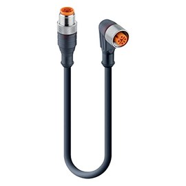 Sensor Cable, 4P M12 Male to M12 Female, 1 m, Sensor Actuator Cable Assemblies, RST 4-RKWT/LED P 4-225/1M