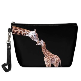 Biyejit Cosmetic Bag Makeup Bag Waterproof Toiletry Bag for Women Lipstick Bag Toiletry Bag Travel Organizer Purse, giraffe, carry-on luggage