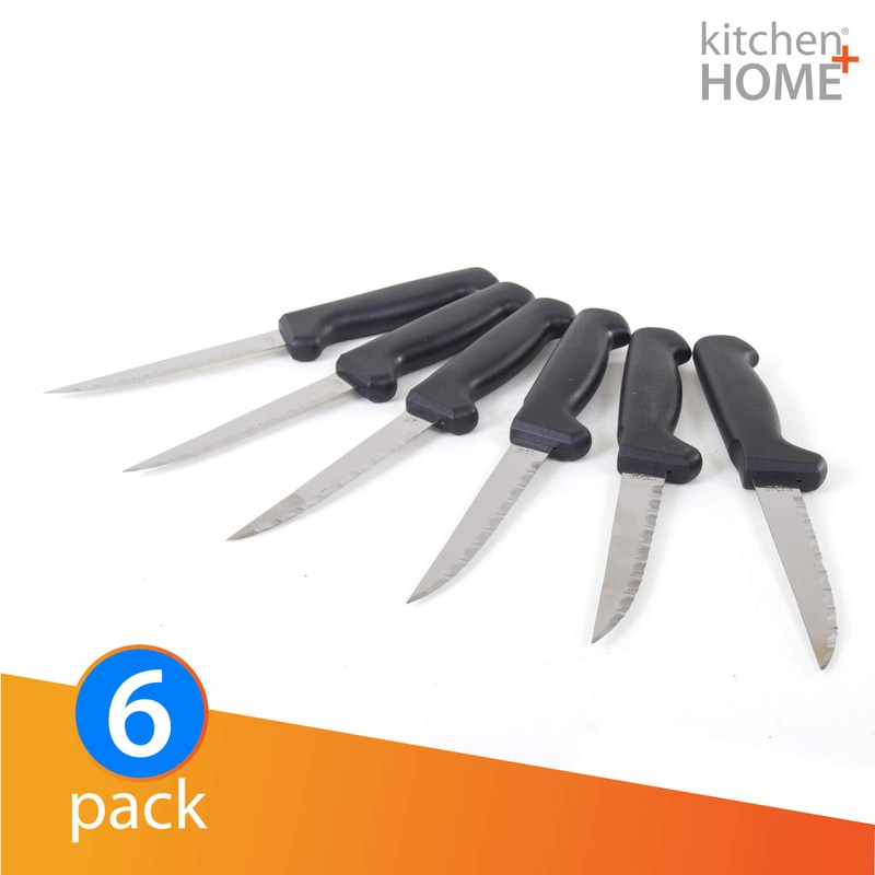 Kitchen Home Steak Knives – Stainless Steel Pointed Tip Serrated