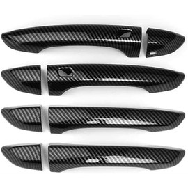 JUIVEEL - Cubierta para manija de puerta exterior de coche de ABS de fibra de carbono, compatible con accesorios KIA 2018-2022 Stinger