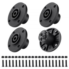 KUOQIY 4 Pieces 4-Pin Speakon Socket Adapter, Speakon Panel Twist Lock Speaker Socket, with Screws and Screwdriver, Compatible with NL4MP, NL4MPR, NL4FC, NL4FX, NLT4X, Round