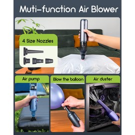 osvdo Car Vacuum Portable Cordless, Handheld Car Vacuum with Flexible Hose, Mini Dustvac 2.5H Type-C Charge, Car Vacuum Cleaner High Power 16000PA for Car Interior Home Office (Blue)