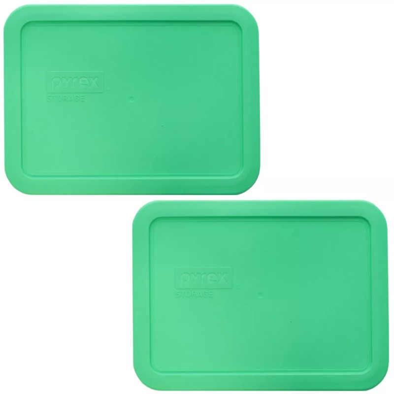 Pyrex 7210-PC 3-cup Bright Green Food Storage Lid Covers (2-Pack)