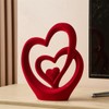 AWNR Red Heart Hands Sculpture,Small Shelf Decor,Tv Stand Decor Items