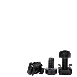 Armastuse 100 Set M5,M6 Cage Nuts Screws and Washers Set, Hardware Cage Nut Screws and Washers for Rack Mount Server Shelves Cabinet(Black)