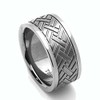 DoubleAccent 9MM Comfort Fit Titanium Wedding Band Herringbone Patterned Flat