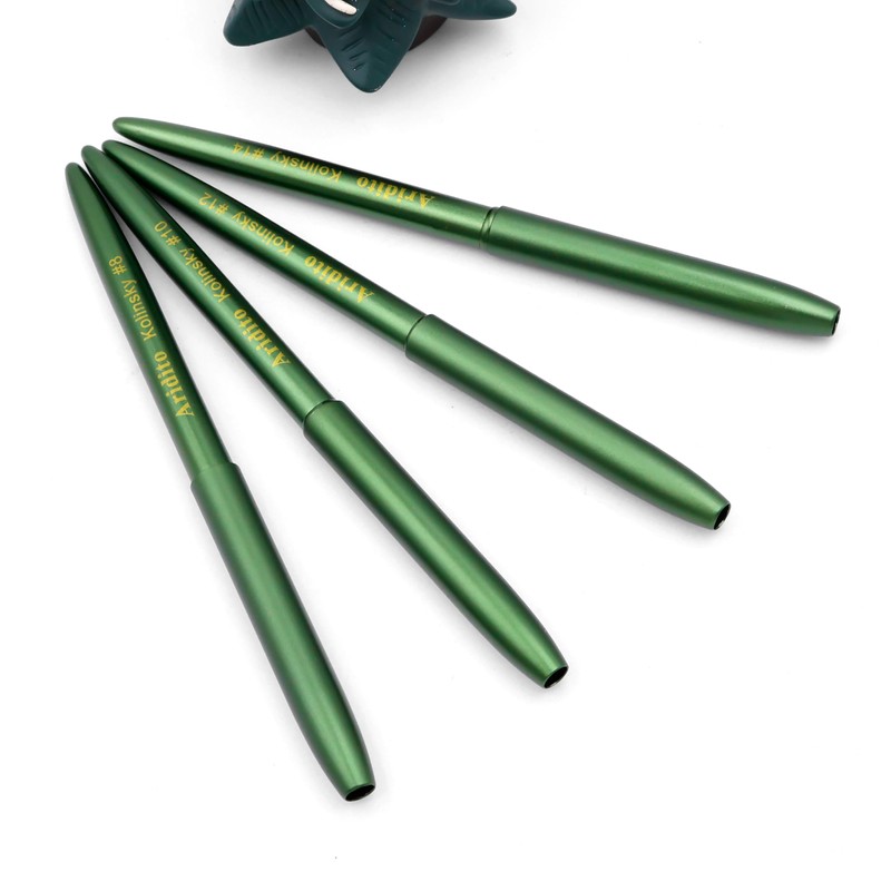100% Kolinsky Hair Acrylic Nail Brush, Flat Shape with Cap,