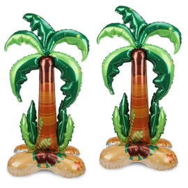 PHOGARY 2 Pcs Large Inflatable Palm Tree Balloons Balloons for Kids Adults Hawaiian Birthday Party Decorations Pool Tropical Jungle Summer Beach Party Decorations