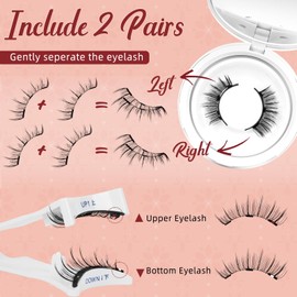 Higu clace Magnetic Eyelashes, Magnetic Eyelashes Without Eyeliner, Magnetic Eyelashes with Applicator, Eyelashes Magnetic Natural Look, No Glue Required Eyelashes Magnetic (SET-A09)