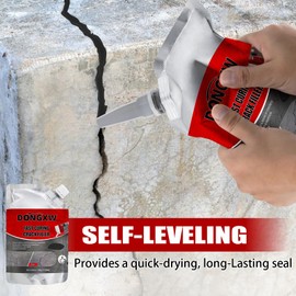 Dongxw Slab Concrete Crack Filler, 4Packs Cement Crack Repair for Driveway, Heavy-Duty Concrete Crack Sealant Waterproof Caulking Adhesive(Black, 4.41LB)