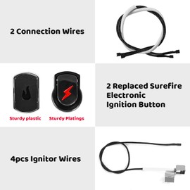 Uniflasy DHLG-12 Grill igniter Replacement Kit for Charbroil, 2 Outlet Electronic Igniter and Switch Button with 6 Wires for Charbroil Ignition Systems and Most CharBroil Gas Grills