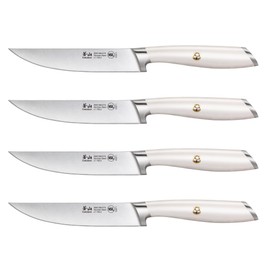 Cangshan L1 Series 1026948 German Steel Forged 4-Piece Fine-Edge Steak Knife Set, White