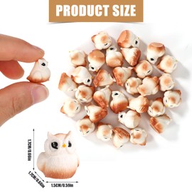 TOYMIS Pack of 30 Mini Owl Figures, Tiny Small Animals Made of Resin, Miniature Owl Sculpture Ornaments for DIY, Garden, Micro Landscapes, Flower Pots, Home Decor and Car Accessories