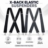 Adjustable 4-Clip Elastic X-Back Suspenders, 3.5 cm Wide Polyester Braces