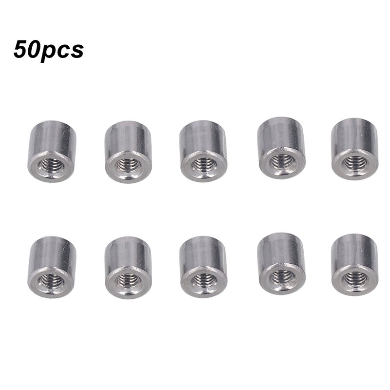 50Pcs Coupling Nut Round M4 Stainless Steel Rod Connector Nut