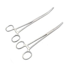 DDP - 2PC Set 7" + 8" Curved HEMOSTAT Forceps Locking Clamps Stainless Steel