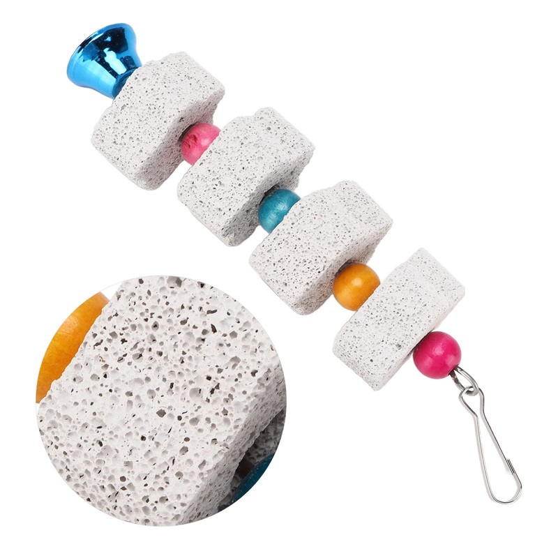 Tnfeeon Bird Beak Sanding Mineral Stone Colourful Bird Block Toy