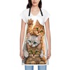 oFloral Three Cute Kittens Bib Apron with Adjustable Neck for