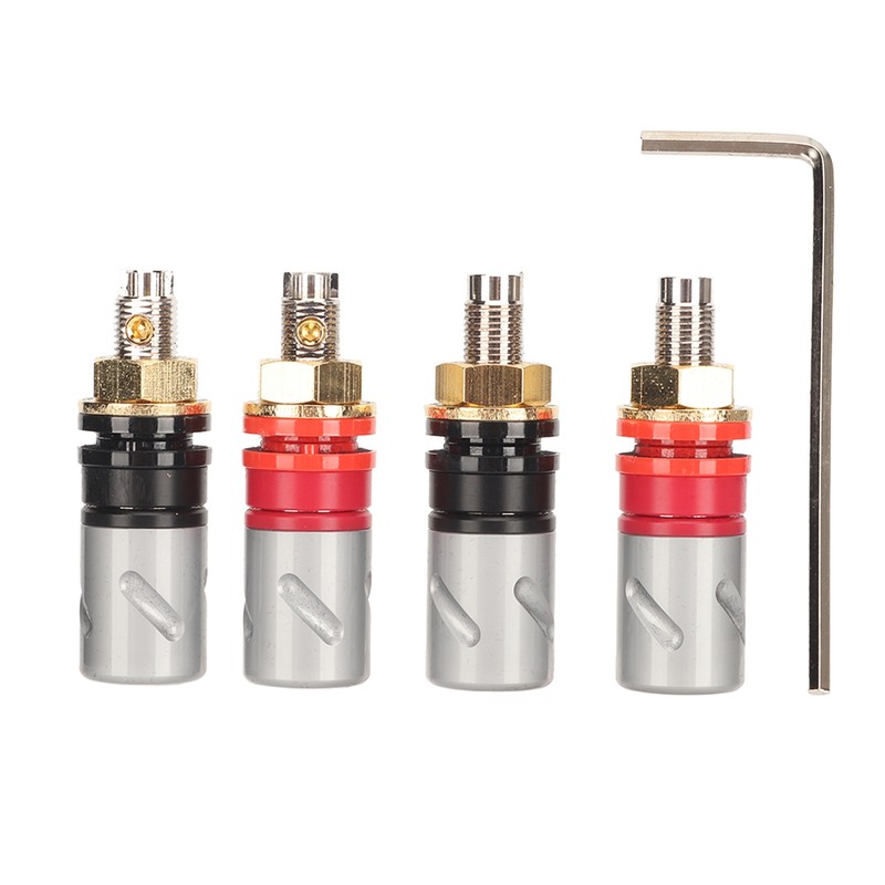 Amplifier Binding Post Soldering Free Pure Red Copper Rhodium Plated